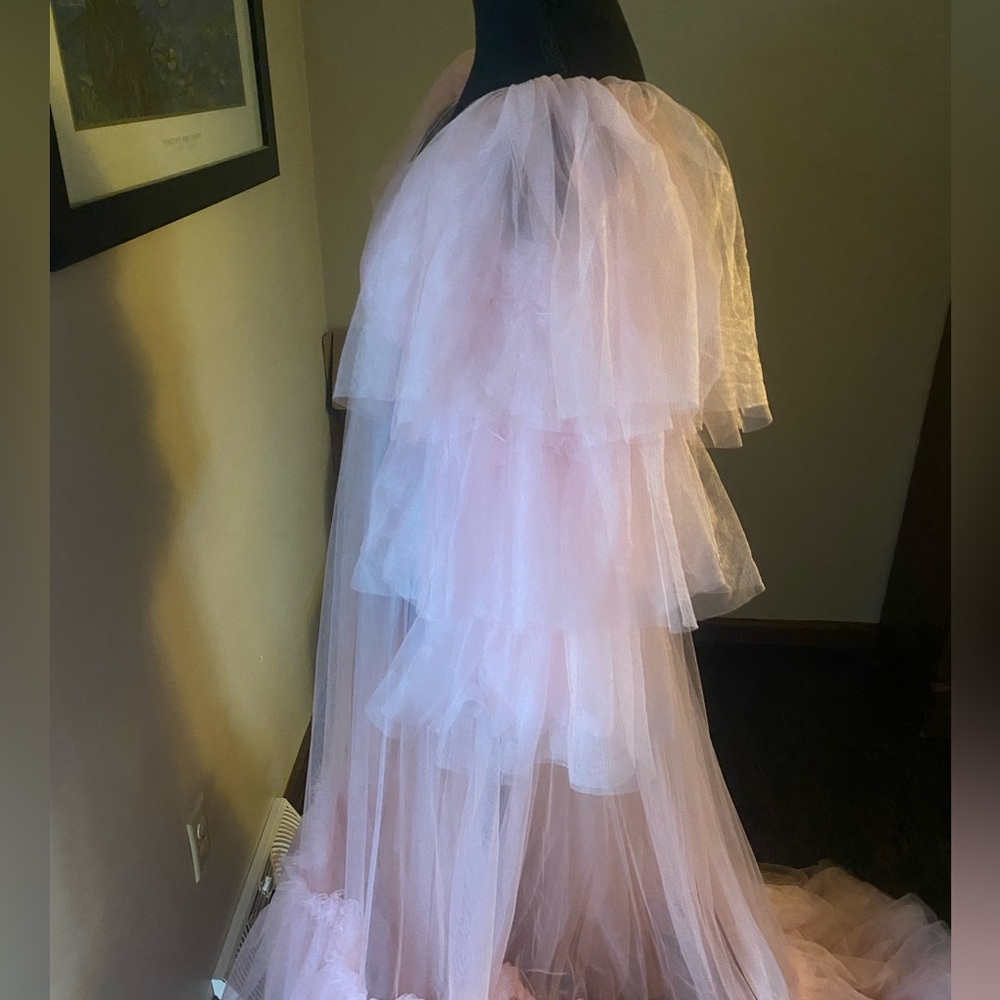 Maternity Dress for Sweetheart Tulle Robe Off Shoulder Dressing Gown. - Picture 9 of 15